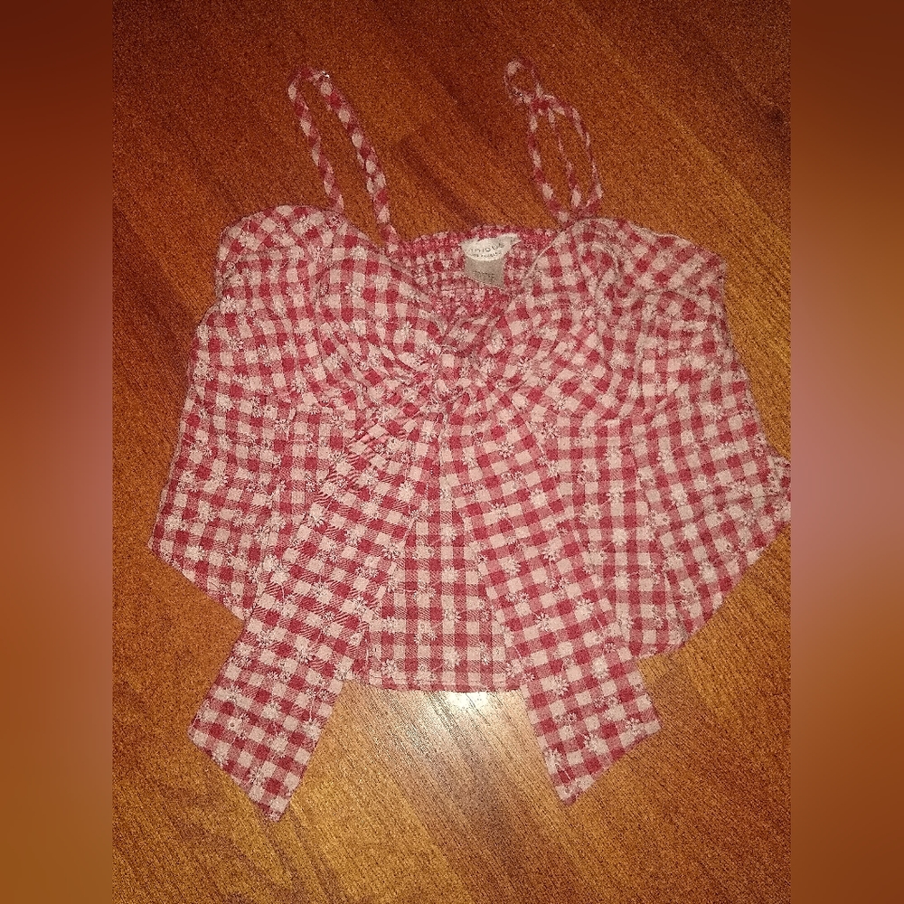 Red Checkered Crop